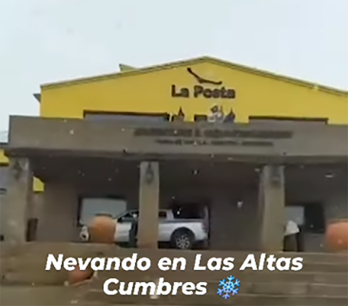 ¡Sorpresa! Cae nieve en las Altas Cumbres este viernes (Video)