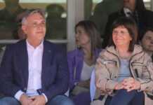 Llaryora junto a la ministra Bullrich.